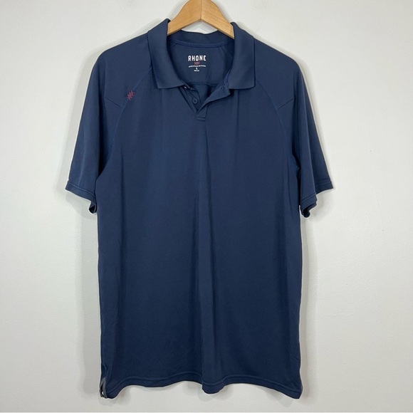 Rhône Navy Delta Pique Performance Polo Large - Picture 3 of 8